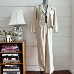 Vintage Beige Linen 2 Piece Suit Platinum Dorothy Schoelen